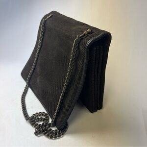 Vintage Bottega Veneta Suede Crossbody Bag With Chain 9x7